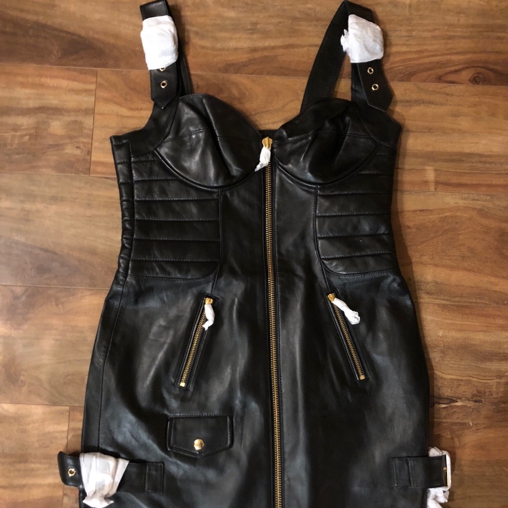 H&M Moschino leather dress size US 8